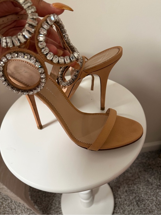 Giuseppe Zanotti Shoes - Giuseppe Zanotti Crystal Embellished Nude Stiletto Sandals – Size 41